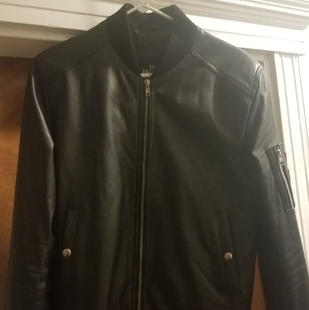 Men leather bomber jacket (m)